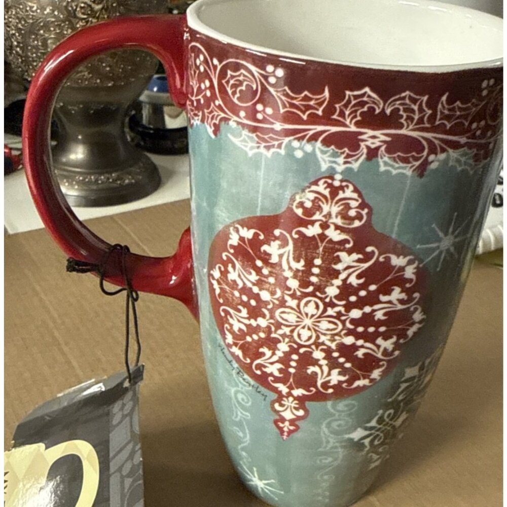 NWT Cypress Home Ceramic Coffee Mug 17 oz New Holiday Wendy Bentley Design